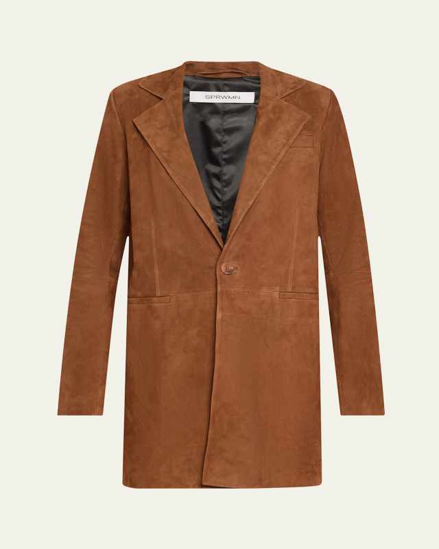 Suede Long Blazer